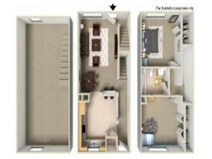 2 Bedroom Townhouse Floorplan