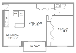 One-Bedroom Handicap Accessible Floor Plan