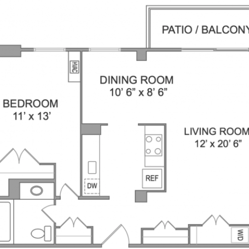1x1 Balcony 1 Bed Apartment Wildwood Park