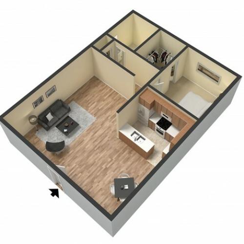 1 Bdrm Floor Plan | Sacramento Rentals | Villa Regia