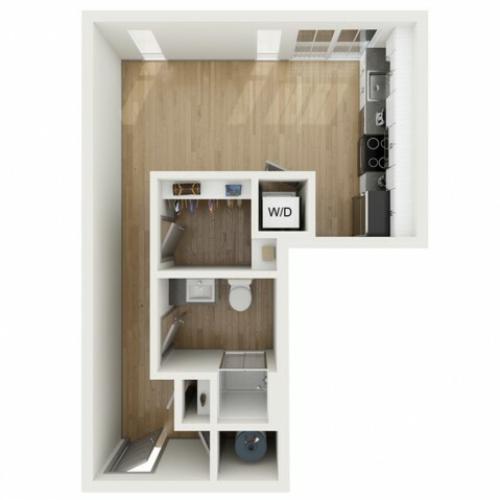 S3 Studio Floor Plan | 2501 Beacon Hill | Kansas City, MO Apartments