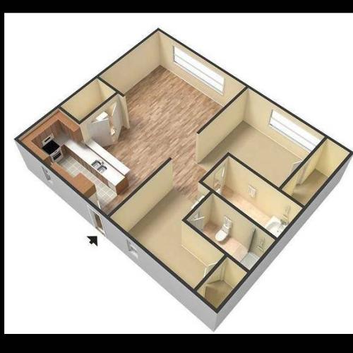 The Field, 2 Bedroom, 2 Bathroom 3D