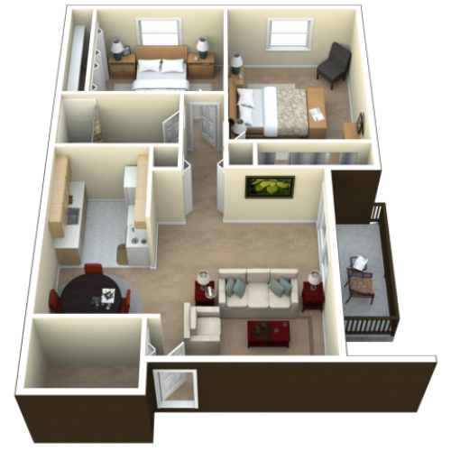 1 Bed 1 Bath Apartment In Harrison Township Mi San